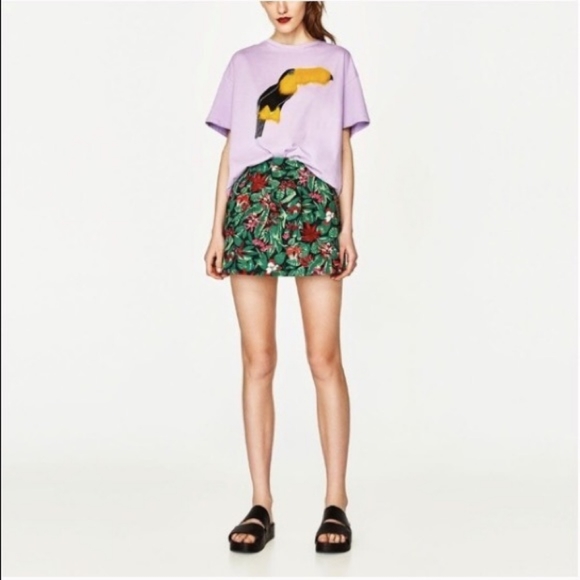 Zara | M Trafaluc collection tropical mini skirt - Picture 2 of 9